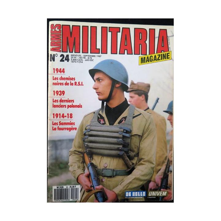ARMES MILITARIA Magazine n° 24 1987 sur les chemises noires de la RSI
