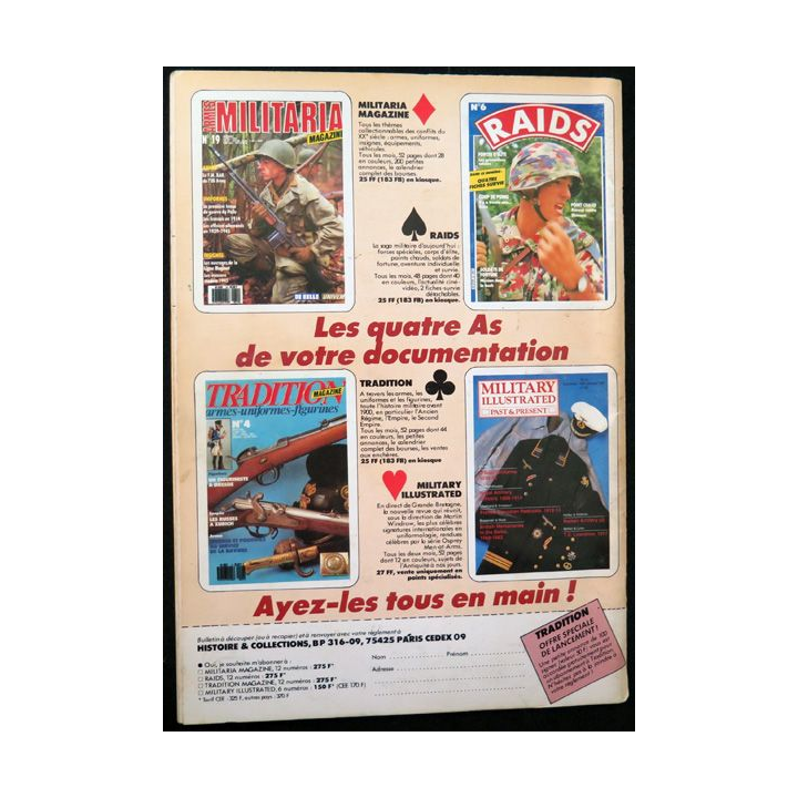 ARMES MILITARIA Magazine n° 24 1987 sur les chemises noires de la RSI