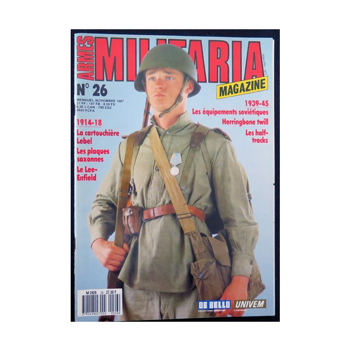 ARMES MILITARIA Magazine n° 26 1987 sur la cartouchière Lebel