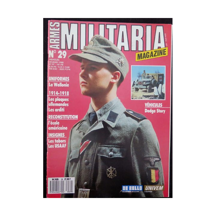 ARMES MILITARIA Magazine n° 29 1988 sur les insignes des Tabors