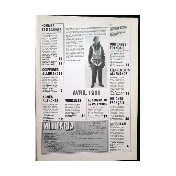 ARMES MILITARIA Magazine n° 31 de avril 1988 sur les insignes des Tabors