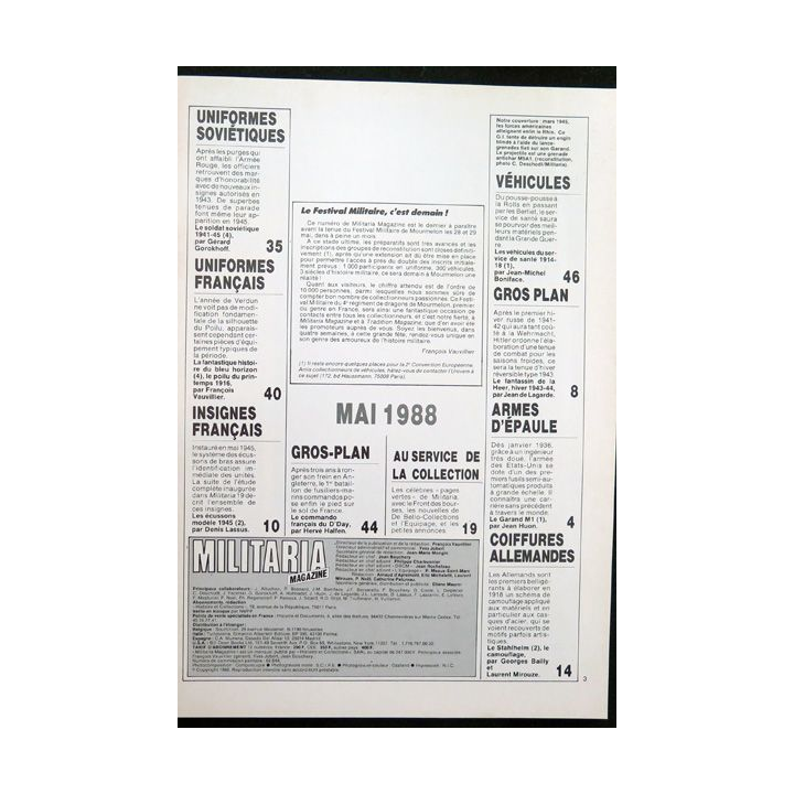 ARMES MILITARIA Magazine n° 32 véhicules du service de santé 1914-1918