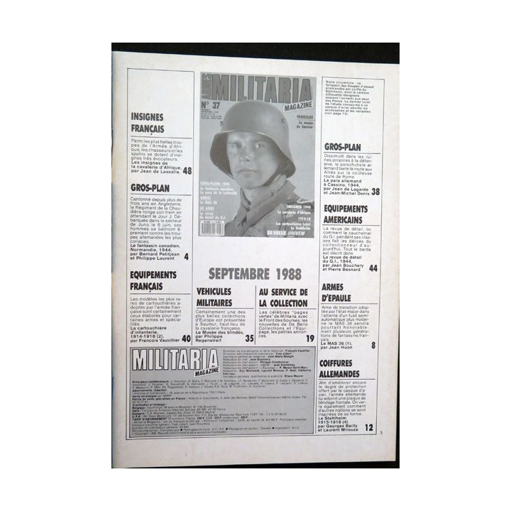 ARMES MILITARIA Magazine n° 37 1988 sur le musée de Saumur
