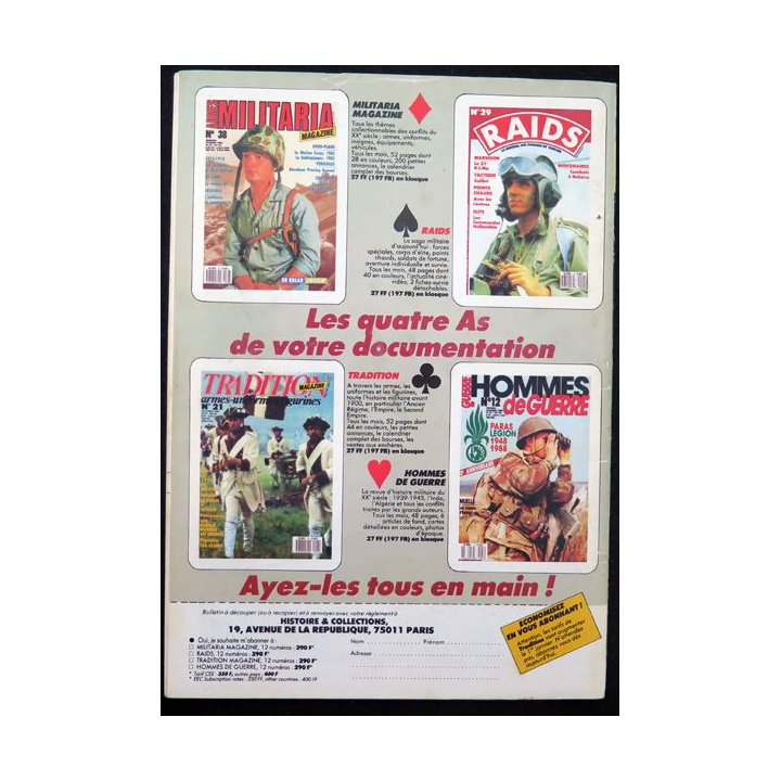 ARMES MILITARIA Magazine n° 40 1988 sur le Général français 1940-1944
