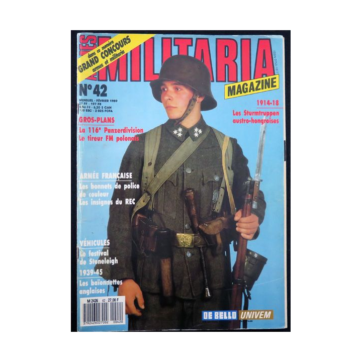 ARMES MILITARIA Magazine n° 42 1989 sur les calots et insignes du REC