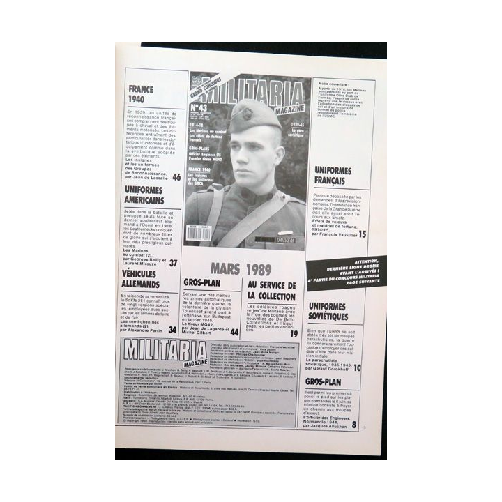 ARMES MILITARIA Magazine n° 43 insignes et uniformes des GRCA
