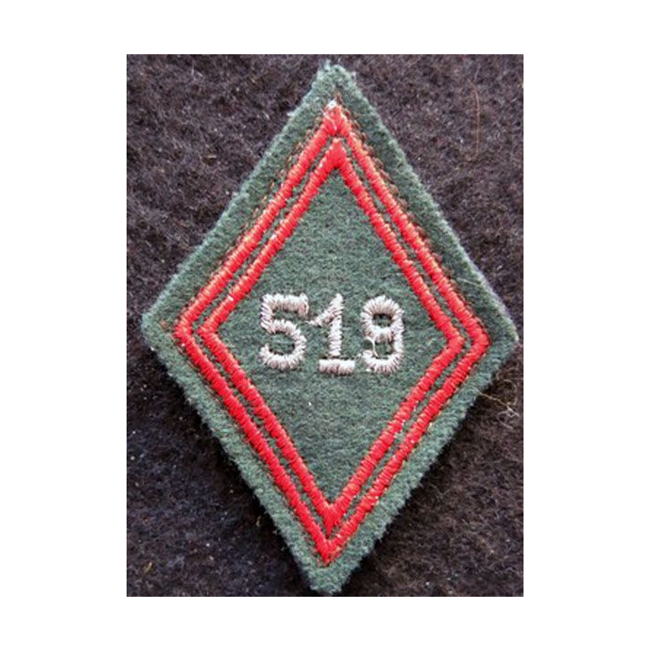 LOSANGE DE BRAS MODÈLE 45 : Ecusson sous officiers du 519° Groupe Autonome de Transit Maritime 1977