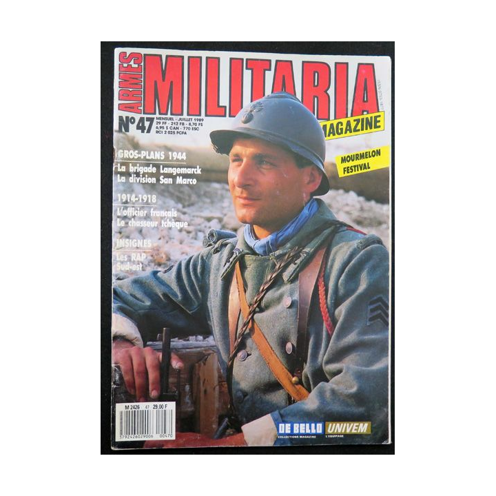 ARMES MILITARIA Magazine n° 47 de juillet 1989 sur les insignes des RAP