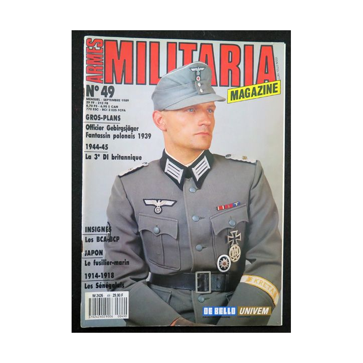 ARMES MILITARIA Magazine n° 49 septembre 1989 sur les insignes BCA BCP