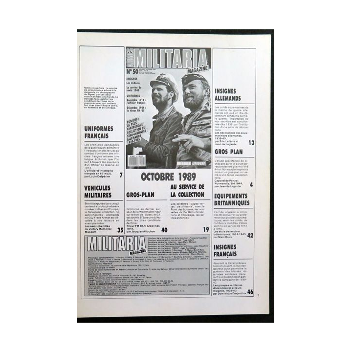 ARMES MILITARIA Magazine n° 50 sur insignes du service de santé 1940