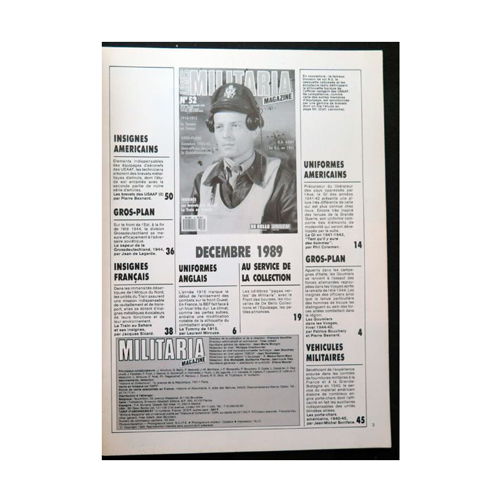 ARMES MILITARIA Magazine n° 52 de décembre 1989 sur les Goumiers 1944-45