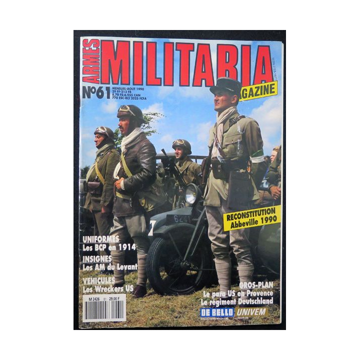 ARMES MILITARIA Magazine n° 61 insignes des automitrailleuses du Levant
