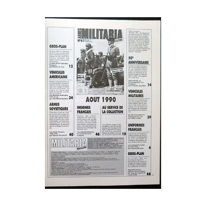 ARMES MILITARIA Magazine n° 61 insignes des automitrailleuses du Levant