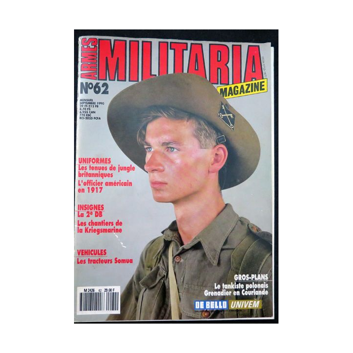 ARMES MILITARIA Magazine n° 62 de septembre 1990 sur les insignes de la 2° DB