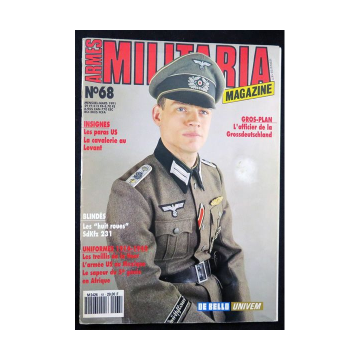 ARMES MILITARIA Magazine n° 68 de mars 1991 sur les insignes de la cavalerie du Levant
