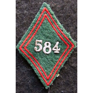 LOSANGE DE BRAS MODÈLE 45 : Ecusson sous officiers du 584° Bataillon du Train ou BMT (584° BT)  Nord Algérois 1961