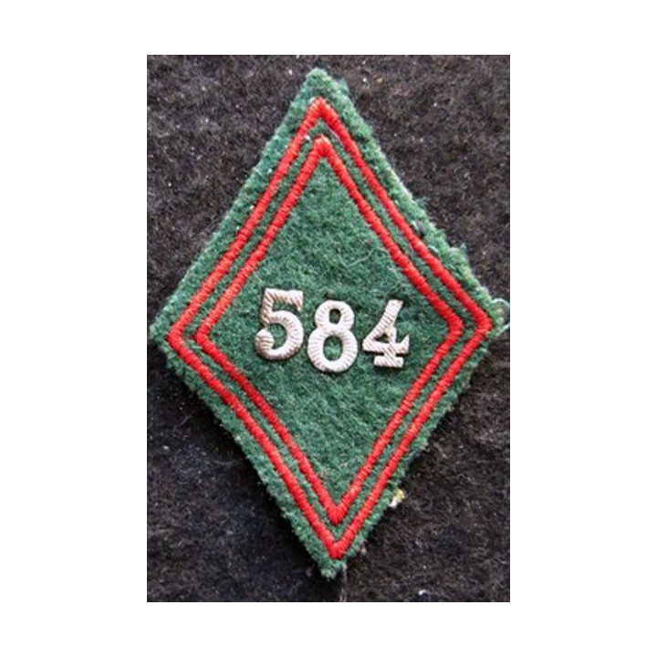 LOSANGE DE BRAS MODÈLE 45 : Ecusson sous officiers du 584° Bataillon du Train ou BMT (584° BT)  Nord Algérois 1961