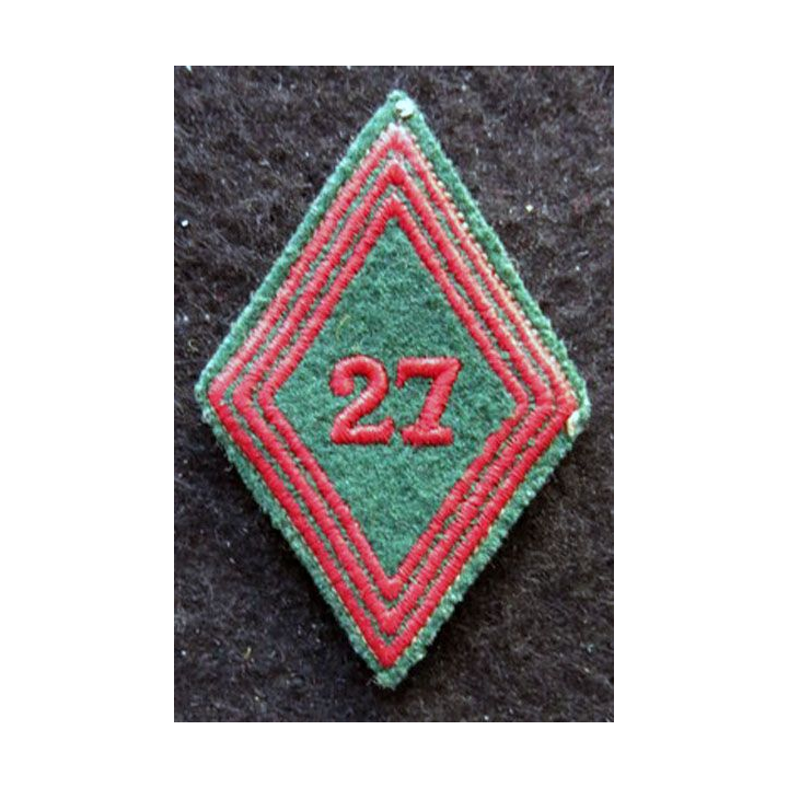 LOSANGE DE BRAS MODÈLE 45 : Ecusson troupe du 27° Escadron du Train (27° ET) Alger 1957