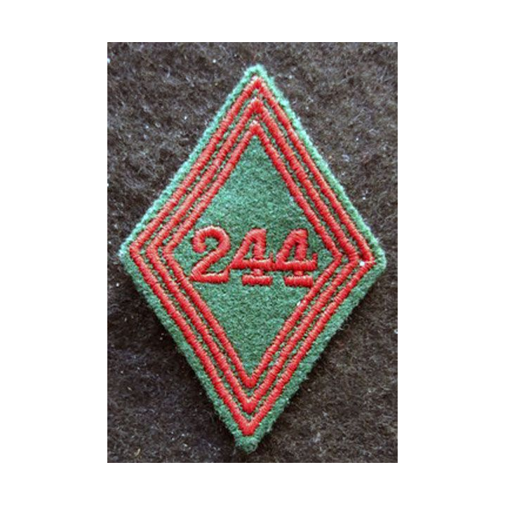 LOSANGE DE BRAS MODÈLE 45 : Ecusson troupe de la 244° Compagnie automobile de Quartier Général (244° CAQG) AFN