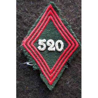LOSANGE DE BRAS MODÈLE 45 : Ecusson officier du 520° Groupe de Transport (520° GT) Algérie 1946 en cannetille