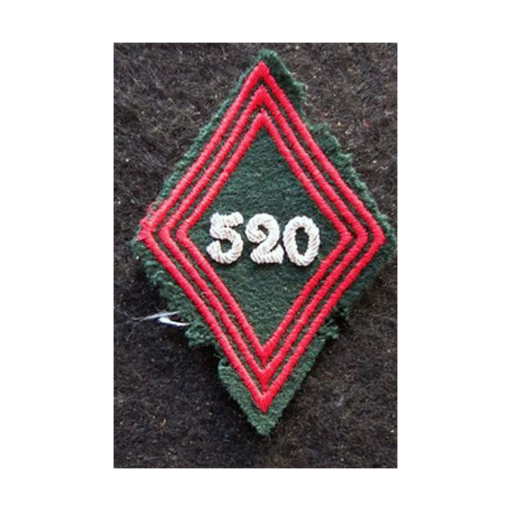 LOSANGE DE BRAS MODÈLE 45 : Ecusson officier du 520° Groupe de Transport (520° GT) Algérie 1946 en cannetille