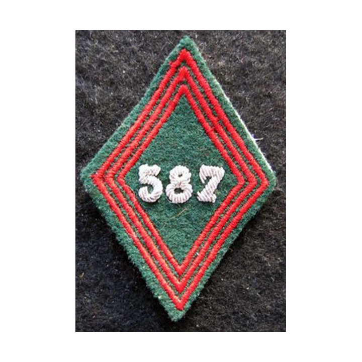 LOSANGE DE BRAS MODÈLE 45 : Ecusson officiers du 587° Bataillon du Train (587° BT) Alger 1957