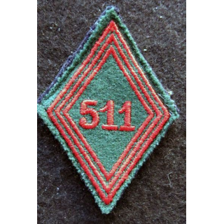 LOSANGE DE BRAS MODÈLE 45 : Ecusson troupe du 511° Groupe de Transport (511° GT) INDO 1956