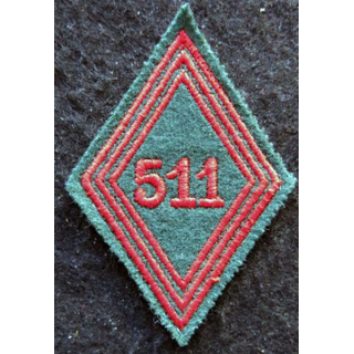 LOSANGE DE BRAS MODÈLE 45 : Ecusson troupe du 511° Groupe de Transport Lourd (511° GTL) 1975