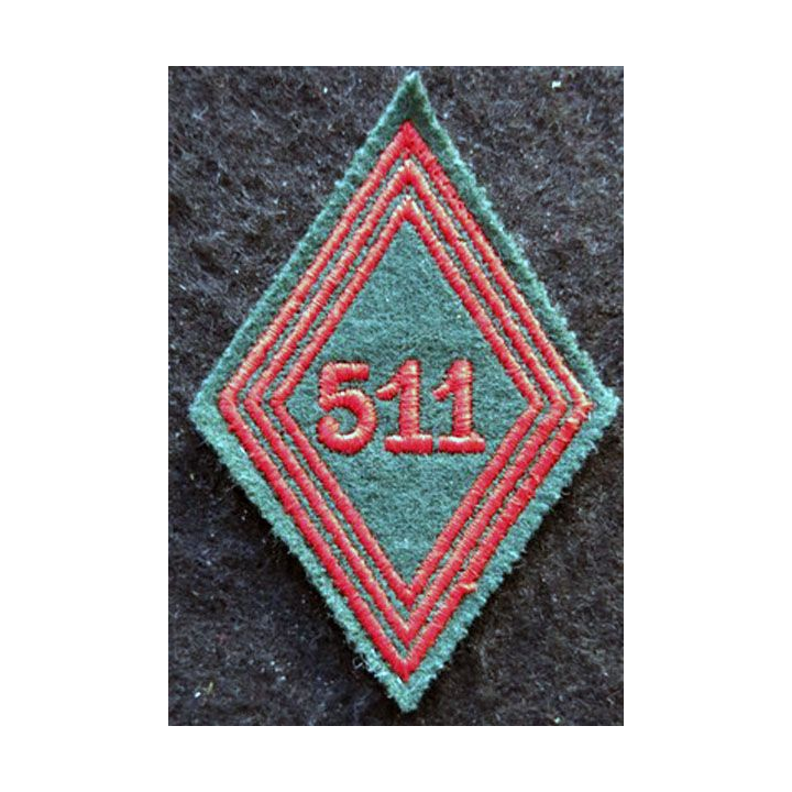 LOSANGE DE BRAS MODÈLE 45 : Ecusson troupe du 511° Groupe de Transport Lourd (511° GTL) 1975