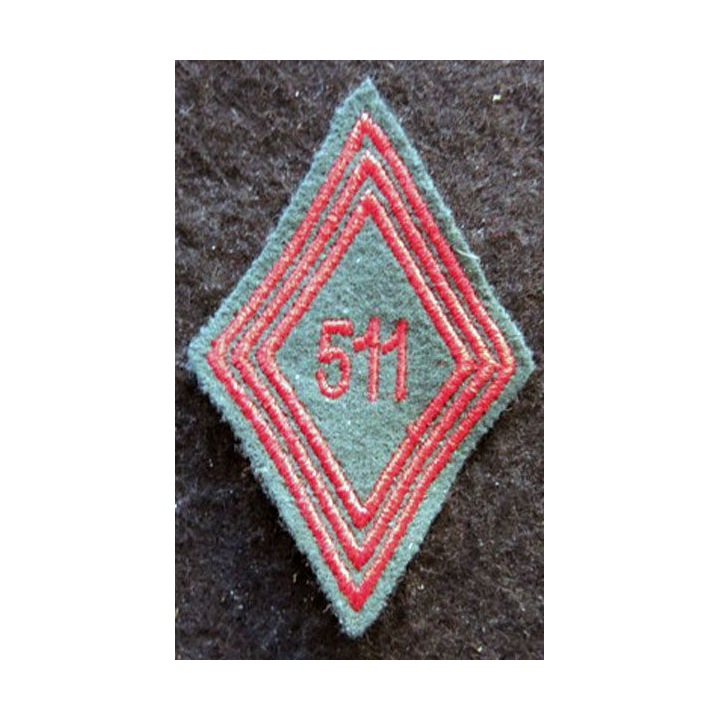 LOSANGE DE BRAS MODÈLE 45 : Ecusson troupe du 511° Groupe de Transport (511° GT) INDO 1956 (variante)