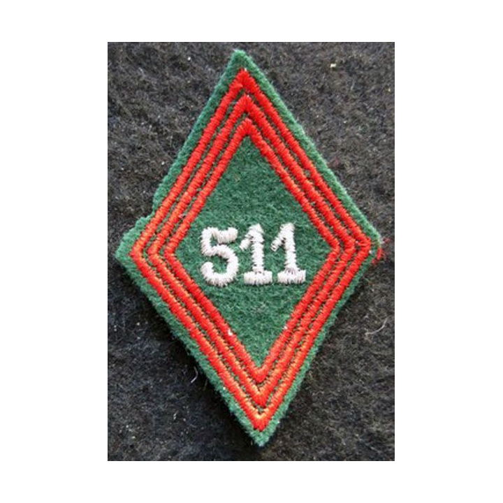 LOSANGE DE BRAS MODÈLE 45 : Ecusson sous officiers du 511° Groupe de Transport Lourd (511° GTL) 1975