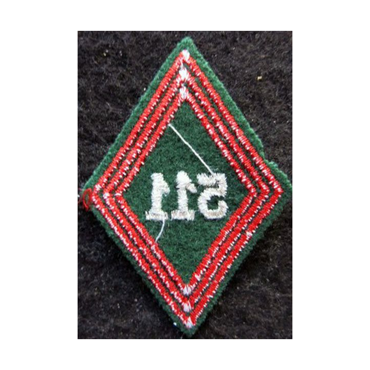 LOSANGE DE BRAS MODÈLE 45 : Ecusson sous officiers du 511° Groupe de Transport Lourd (511° GTL) 1975