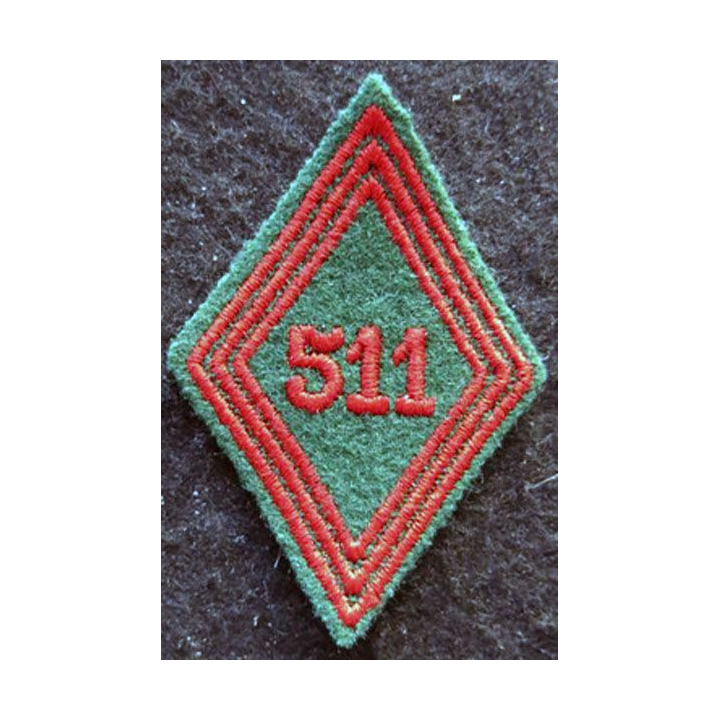 LOSANGE DE BRAS MODÈLE 45 : Ecusson troupe du 511° Groupe de Transport Lourd (511° GTL) 1975
