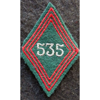 LOSANGE DE BRAS MODÈLE 45 : Ecusson sous officiers du 535° Groupe de Transport (535° GT) AFN 1956