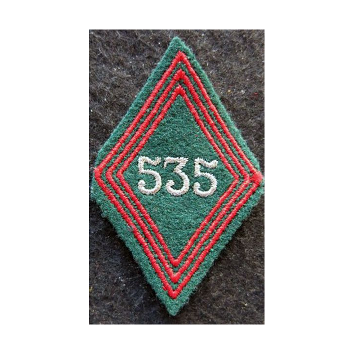 LOSANGE DE BRAS MODÈLE 45 : Ecusson sous officiers du 535° Groupe de Transport (535° GT) AFN 1956