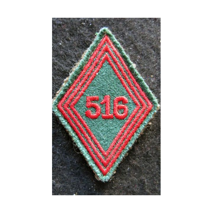 LOSANGE DE BRAS MODÈLE 45 : Ecusson troupe du 516° Groupe de Transport (516° GT) INDO 1950