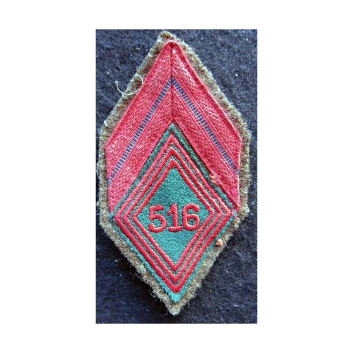 LOSANGE DE BRAS MODÈLE 45 : Ecusson de caporal du 516° Groupe de Transport (516° GT) INDO 1950