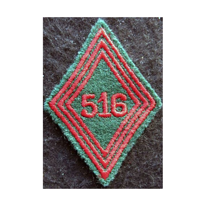 LOSANGE DE BRAS MODÈLE 45 : Ecusson troupe du 516° régiment du Train (516° RT) 1964