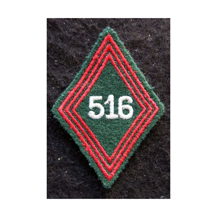 LOSANGE DE BRAS MODÈLE 45 : Ecusson troupe du 516° régiment du Train (516° RT) 1964