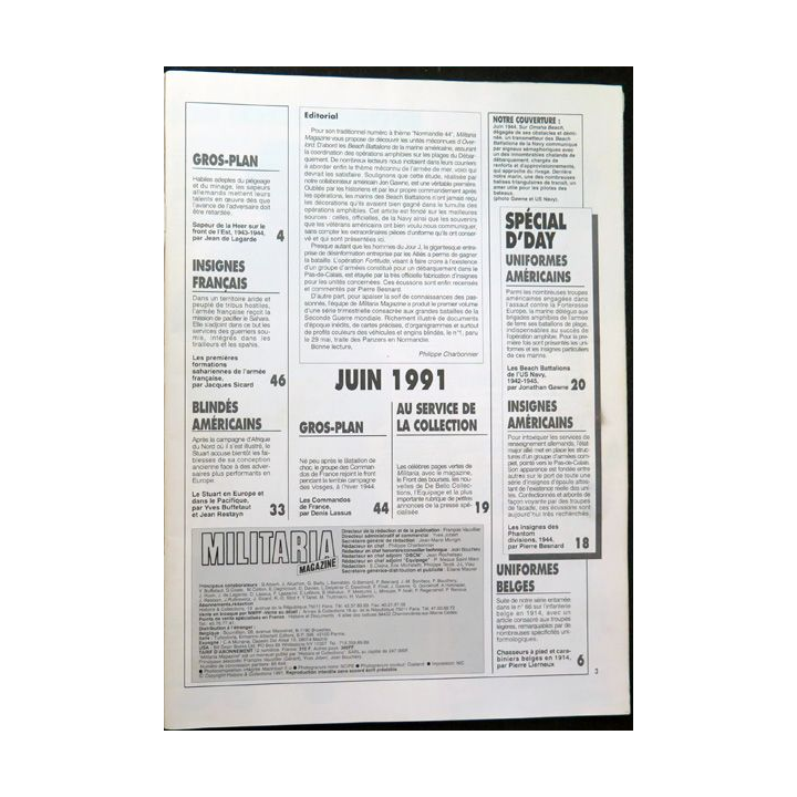 ARMES MILITARIA Magazine n° 71 de juin 1991 sur  insignes sahariens