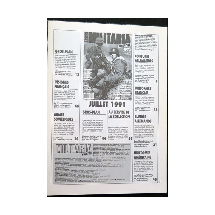MILITARIA Magazine n° 72 de juillet 1991 sur les insignes de la 27° DA