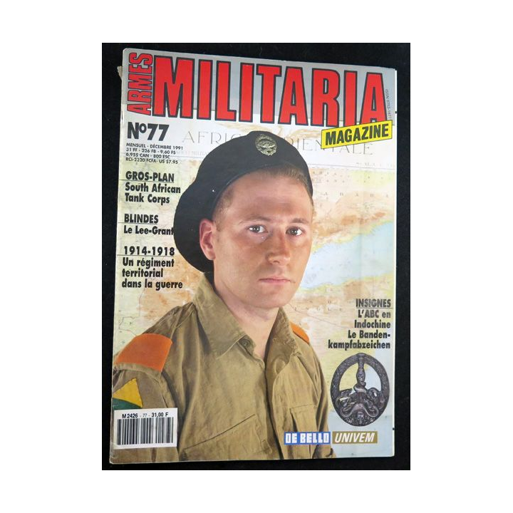 ARMES MILITARIA Magazine n° 77 sur les insignes de l'ABC en Indochine