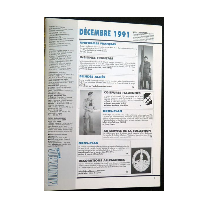 ARMES MILITARIA Magazine n° 77 sur les insignes de l'ABC en Indochine