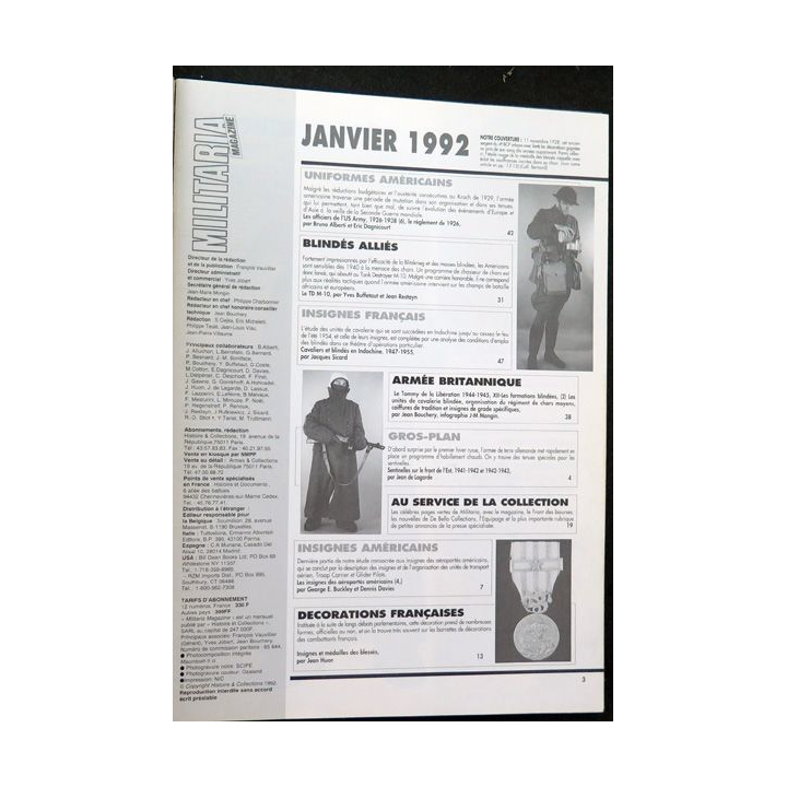 ARMES MILITARIA Magazine n° 78 de janvier 1992 sur la médaille des blessés