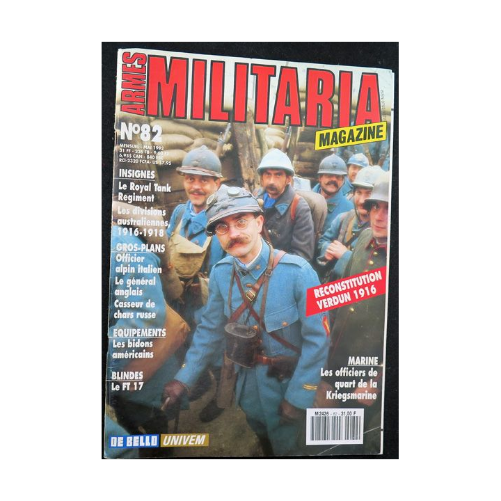 ARMES MILITARIA Magazine n° 82 de mai 1992 sur le FT 17