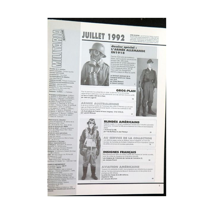 MILITARIA Magazine n° 84 juillet 1992 l'infanterie allemande en 1918