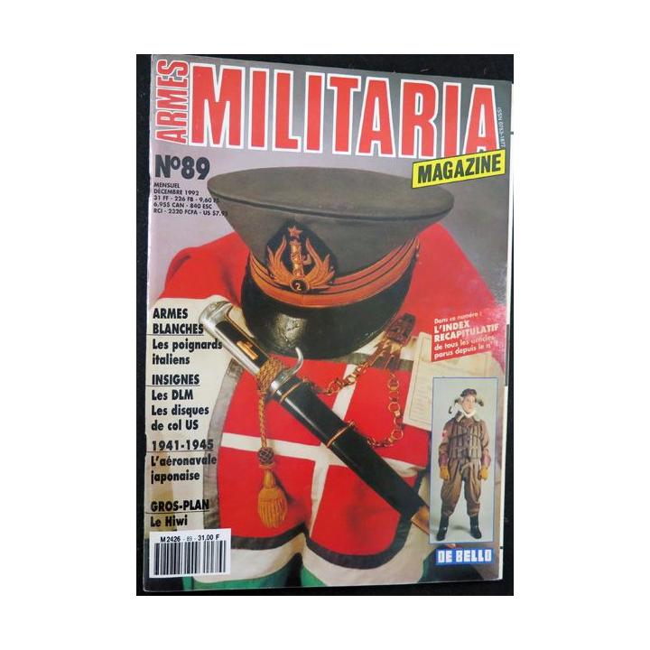 ARMES MILITARIA Magazine n° 89 décembre1992 sur les insignes des DLM