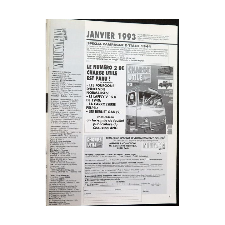 ARMES MILITARIA Magazine n° 90 de janvier 1993 la bataille d'Anzio