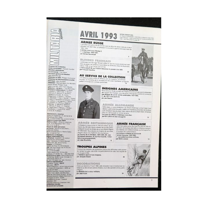 ARMES MILITARIA Magazine n° 93 de avril 1993 sur le Renault R 40