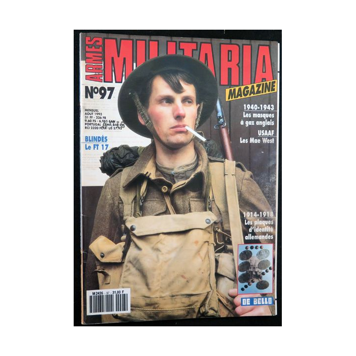 ARMES MILITARIA Magazine n° 97 de août 1993 sur le FT 17